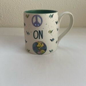 Anthropologie Peace and Nature Themed Mug